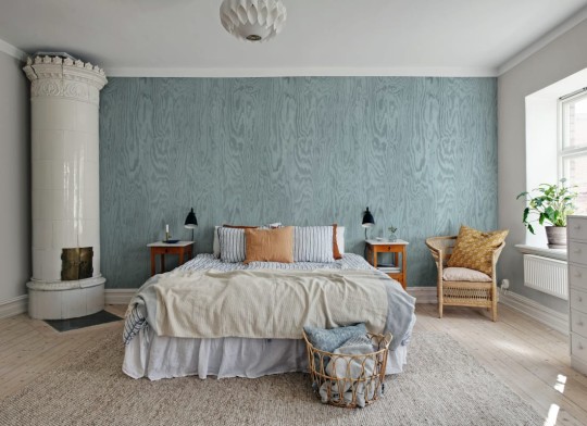 Rebel Walls R21127 Modern Simplicity Wood Shades Blue - mural imitujący drewno