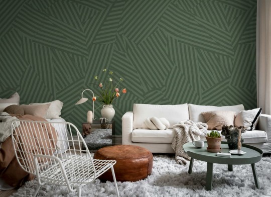 Rebel Walls R21118 Modern Simplicity Abstract Weave Green - mural geometryczny w paski