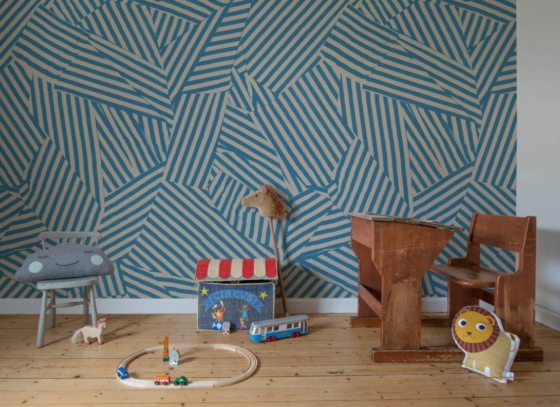 Rebel Walls R21120 Modern Simplicity Abstract Weave Blue - mural geometryczny w paski