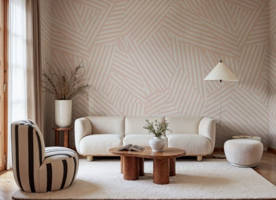 Rebel Walls R21121 Modern Simplicity Abstract Weave Pink - mural geometryczny w paski