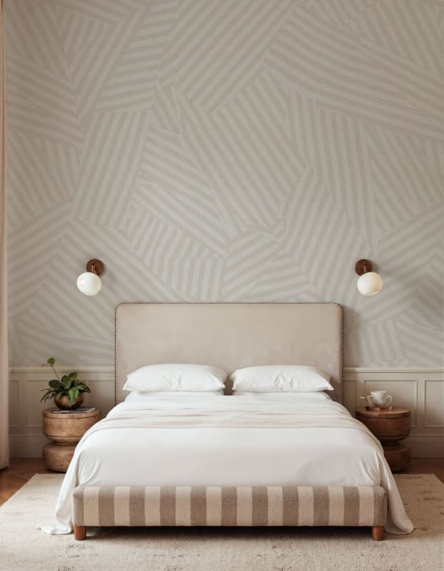 Rebel Walls R21122 Modern Simplicity Abstract Weave Beige - mural geometryczny w paski