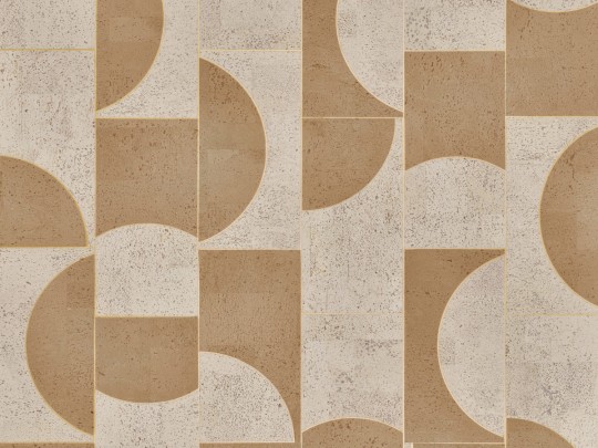 Omexco CAS61 Casca - tapeta korkowa w geometryczny wzór o metalicznym połysku