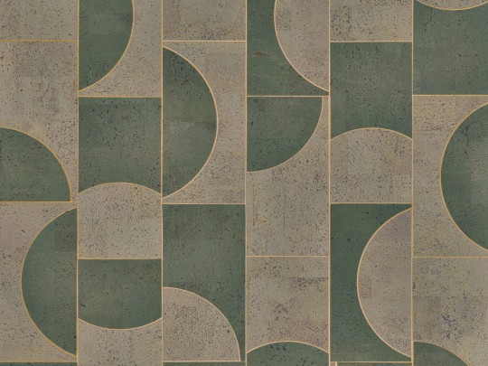 Omexco CAS62 Casca - tapeta korkowa w geometryczny wzór o metalicznym połysku