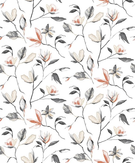 Khroma ZEN007 Zen Blooming Fire - tapeta w kwiaty magnolii