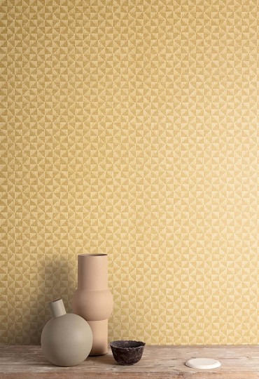 Khroma ZEN307 Zen Cora Gold - tapeta w geometryczną plecionkę