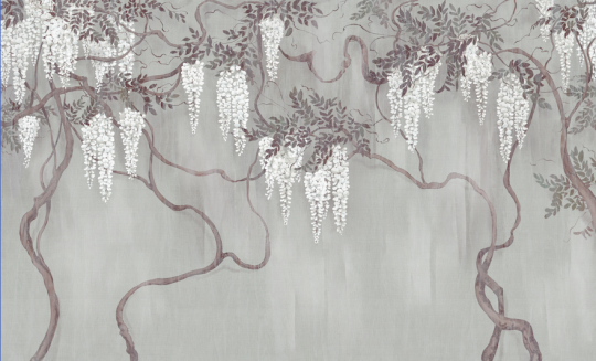 Wall & More 25126 24A Amara - mural w girlandy wisterii