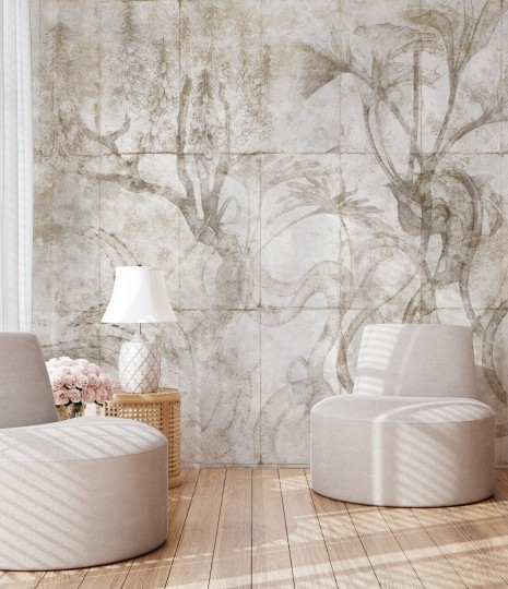 Wall & More 25136 21A Herba - mural w botaniczny fresk