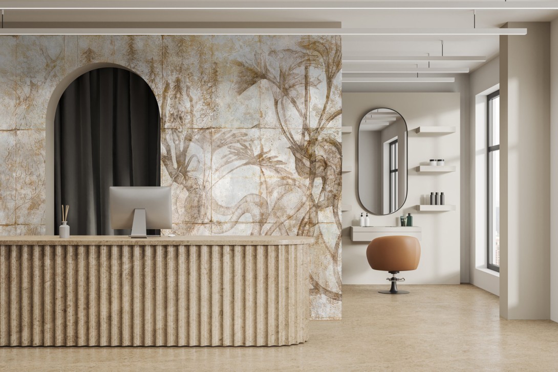 Wall & More 25136 21A Herba - mural w botaniczny fresk