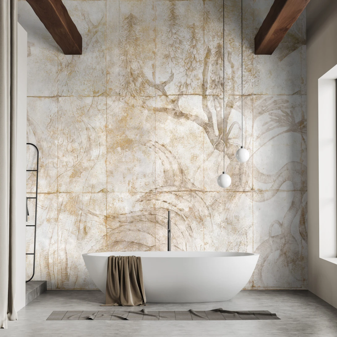 Wall & More 25136 21A Herba - mural w botaniczny fresk