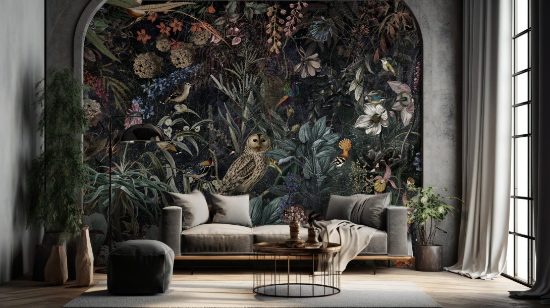 Wall & More 25134 17A Botanica - mural w rośliny i ptaki