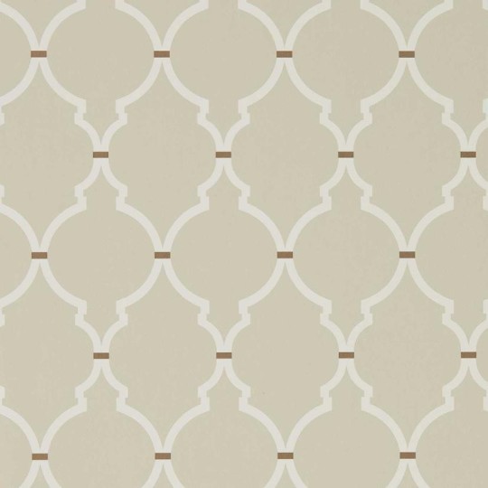 Sanderson DART216337 Curios Empire Trellis Linen/Cream - tapeta w kratownicę