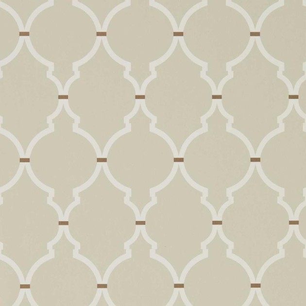 Sanderson DART216337 Curios Empire Trellis Linen/Cream - tapeta w kratownicę