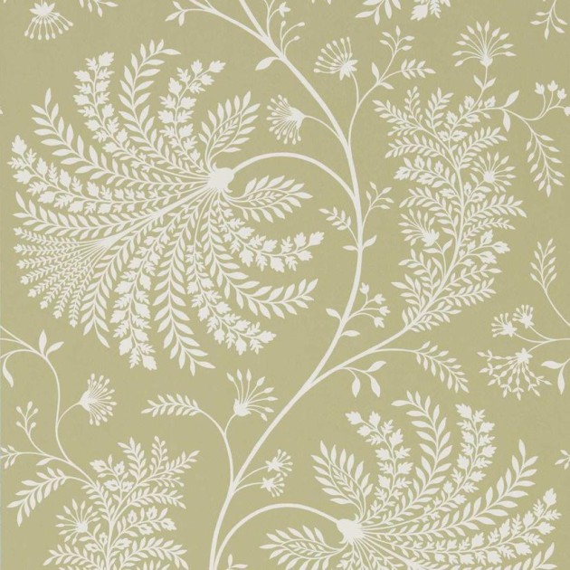 Sanderson DART216340 Curios Mapperton Green/Cream - tapeta w ornament roślinny