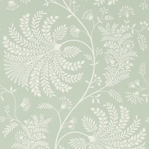 Sanderson DART216341 Curios Mapperton Sage/Cream - tapeta w ornament roślinny