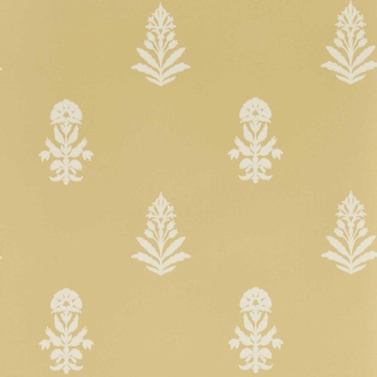 Sanderson DBOW217462 Curios Dabu Raw Honey - tapeta w indyjski wzór florystyczny