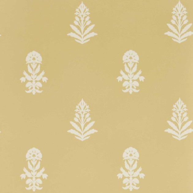 Sanderson DBOW217462 Curios Dabu Raw Honey - tapeta w indyjski wzór florystyczny