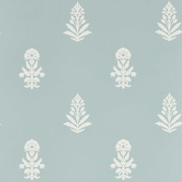 Sanderson DBOW217464 Curios Dabu Porcelain - tapeta w indyjski wzór florystyczny