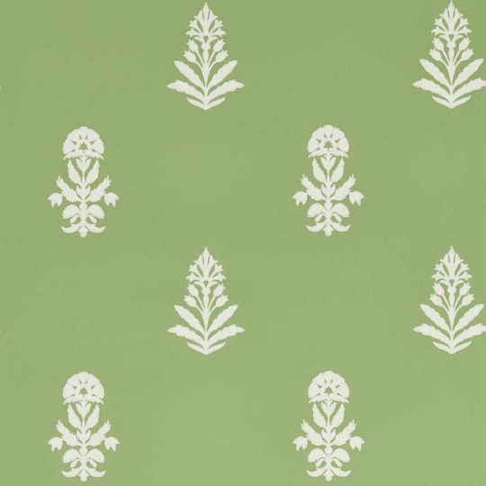 Sanderson DBOW217465 Curios Dabu Botany Green - tapeta w indyjski wzór florystyczny