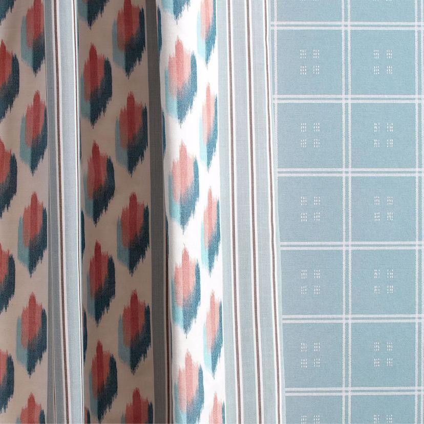 Sanderson DBOW217454 Curios Malay Seafoam - tapeta w kratę