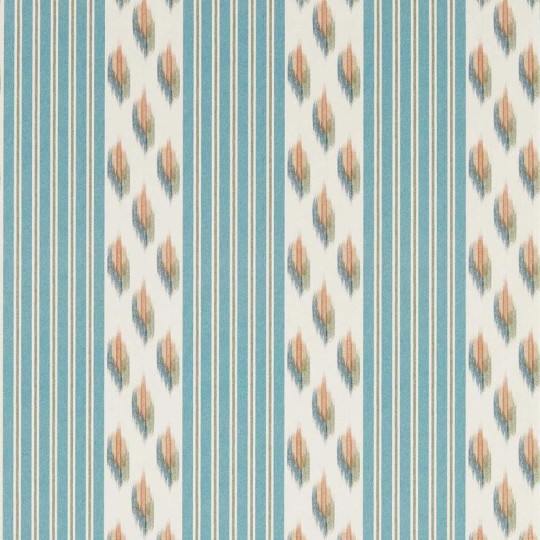 Sanderson DBOW217444 Curios Musafir Udaipur Blue/Cinnamon - tapeta w pasy z efektem ikat