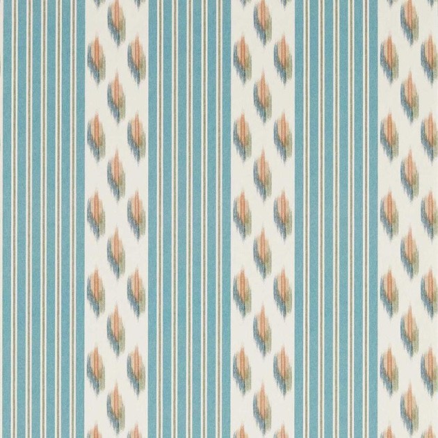 Sanderson DBOW217444 Curios Musafir Udaipur Blue/Cinnamon - tapeta w pasy z efektem ikat