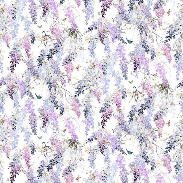 Sanderson DBOW217467 Curios Wisteria Falls Lilac - mural w wisterie