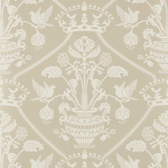 Sanderson DHIP217503 Highgrove Highgrove Damask Gritstone - tapeta w adamaszek