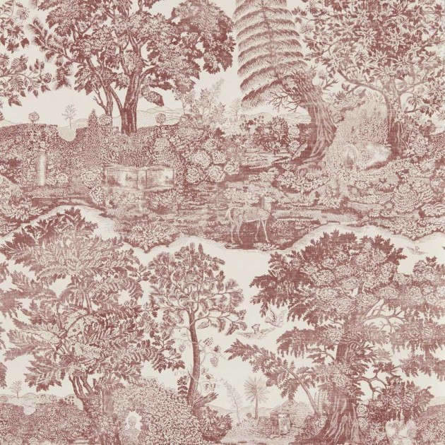Sanderson DHIP217478 Highgrove Highgrove Toile Oak - tapeta w ogrodowy krajobraz