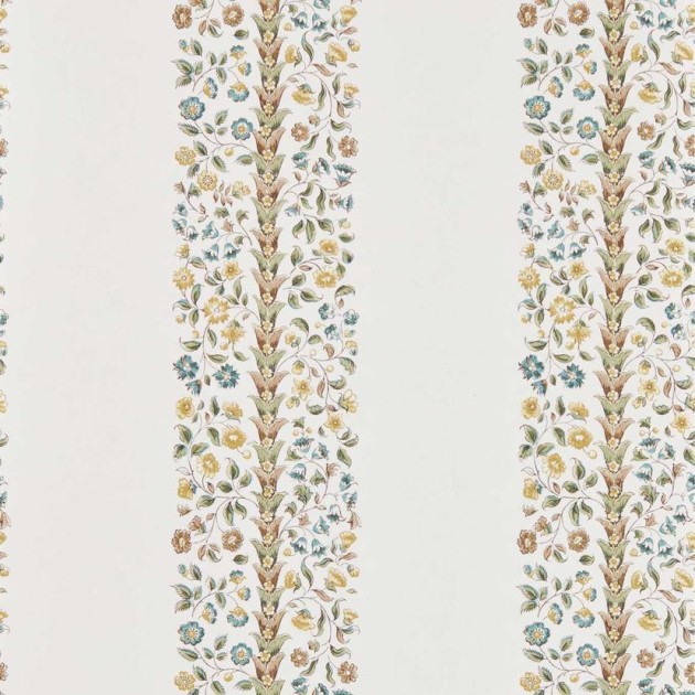 Sanderson DHIP217484 Highgrove Pergola Parchment - tapeta w pasy z ornamentem kwiatowym