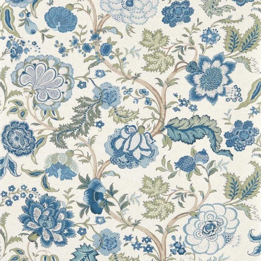 Sanderson DHIP217487 Highgrove Salisbury Tetbury Blue - tapeta z ornamentem florystycznym