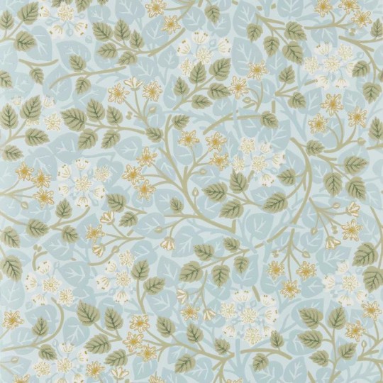 Sanderson DHIP217517 Highgrove Silver Lime Mineral/Gooseberry - tapeta z wzorem florystycznym