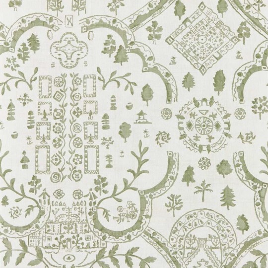 Sanderson DHIP217511 Highgrove Topiary View Thyme - tapeta z planem ogrodu