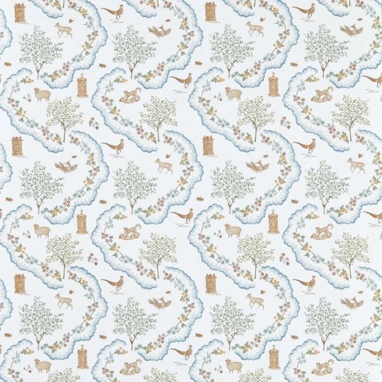 Sanderson DHIP217481 Highgrove Wildflower Meadow Going Green - tapeta botaniczna
