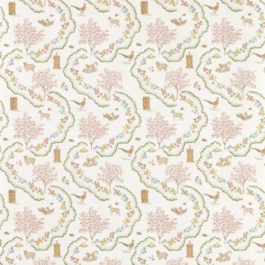 Sanderson DHIP217483 Highgrove Wildflower Meadow Pearl - tapeta botaniczna