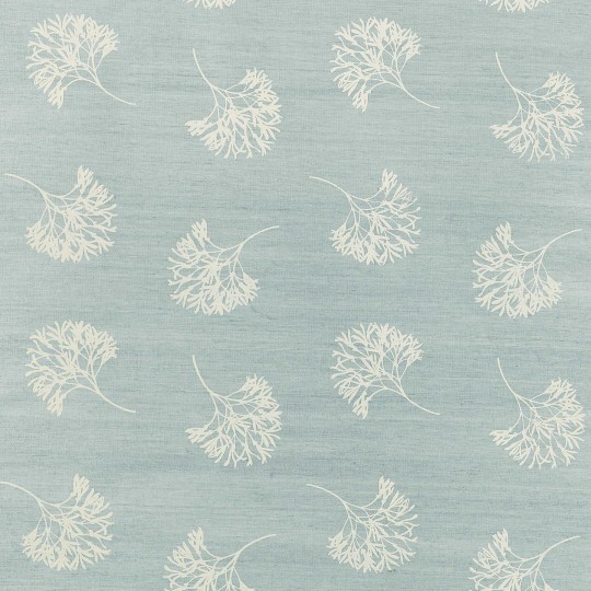 Thibaut T3626 Grasscloth Resource 2 Andros Cream on Aqua - tapeta z sizalu w roślinny wzór