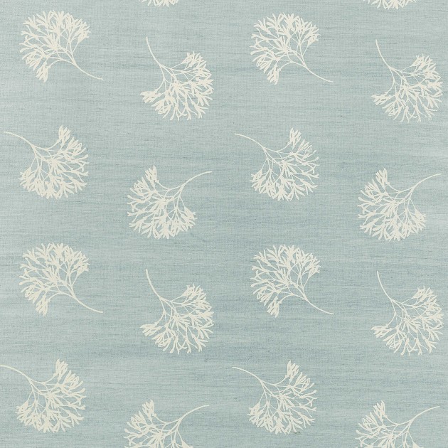 Thibaut T3626 Grasscloth Resource 2 Andros Cream on Aqua - tapeta z sizalu w roślinny wzór