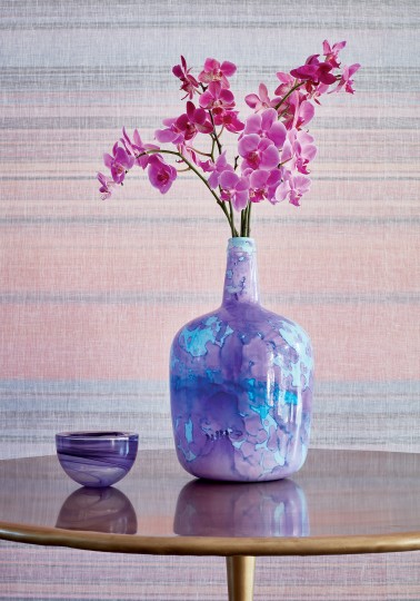 Thibaut T4010 Surface Resource Sandia Beige - tapeta w ombre linie z lnianej siatki