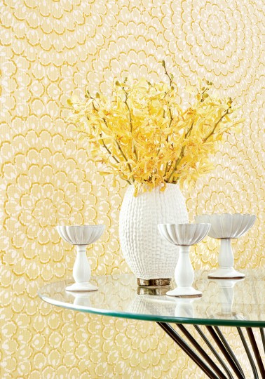 Thibaut T4032 Surface Resource Aster Yellow - tapeta w duże kwiaty