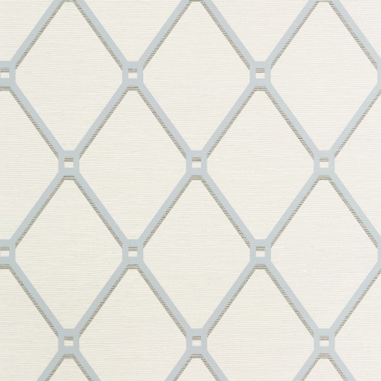 Thibaut T4049 Surface Resource Easom Trellis Aqua - tapeta w kratownice na tle imitującym tkaninę trawiastą