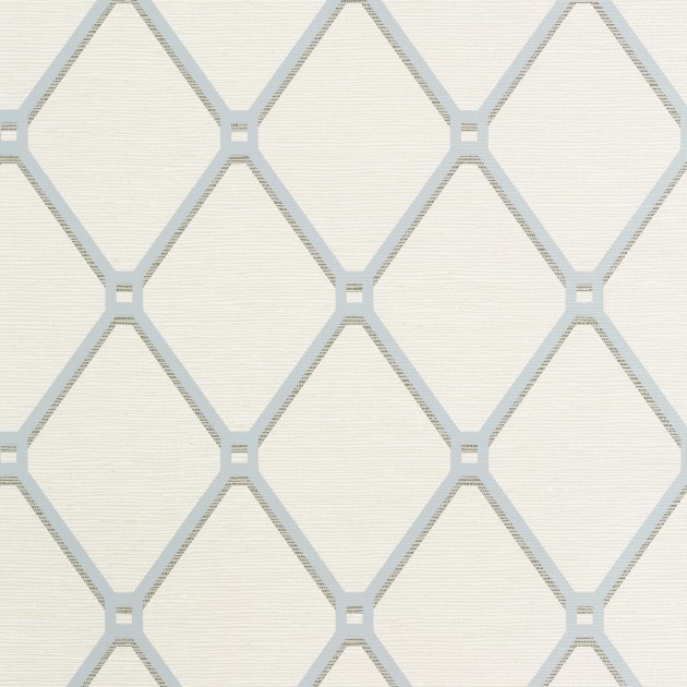 Thibaut T4049 Surface Resource Easom Trellis Aqua - tapeta w kratownice na tle imitującym tkaninę trawiastą
