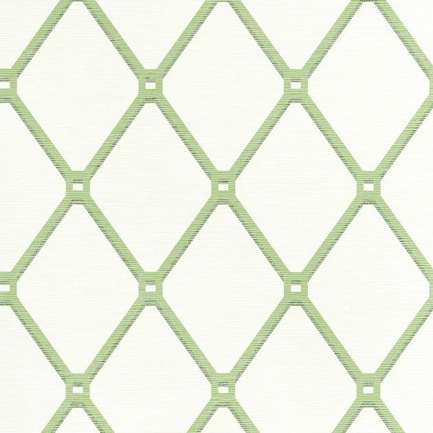 Thibaut T4051 Surface Resource Easom Trellis Green - tapeta w kratownice na tle imitującym tkaninę trawiastą