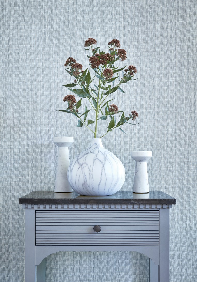 Thibaut T4058 Surface Resource Balwdin Herringbone Sage - tapeta fakturowana w jodełkę