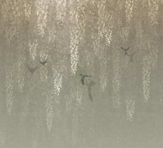 Wall&decò WDDE2601 Contemporary 2026 Dehors - mural w liście i ptaki