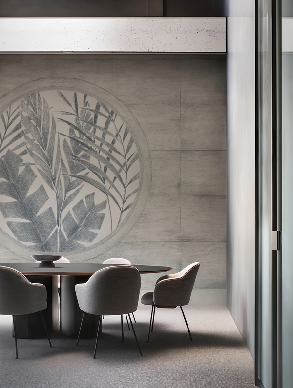 Wall&decò WDIN2601 Contemporary 2026 Inverso - mural w egzotyczne liście i betonową ścianę