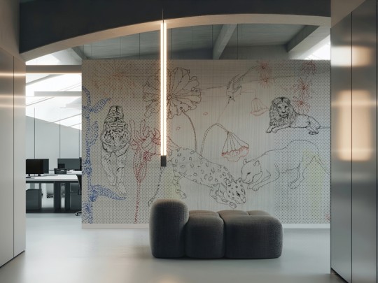 Wall&decò WDDO2601 Contemporary 2026 Dots - mural w egzotyczne zwierzęta i kwiaty w graficznym stylu