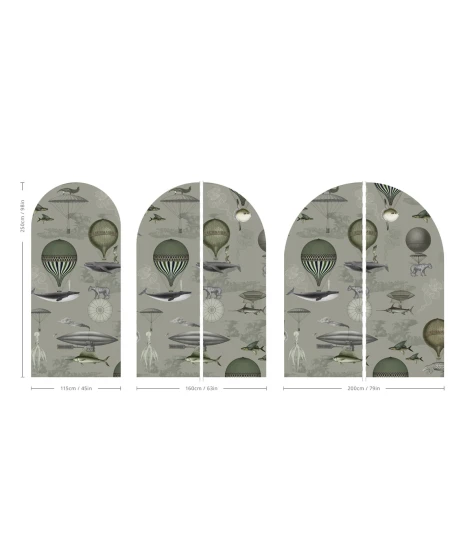 Wallcolors ARCH-9293 Arch Vintage balloons green - mural łuk dziecięcy w balony