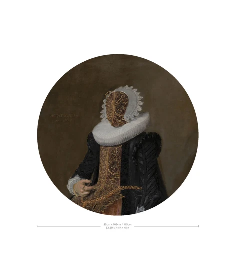 Wallcolors DOT-9276 Dots Baroque Lady- okrągły mural w abstrakcyjny portret