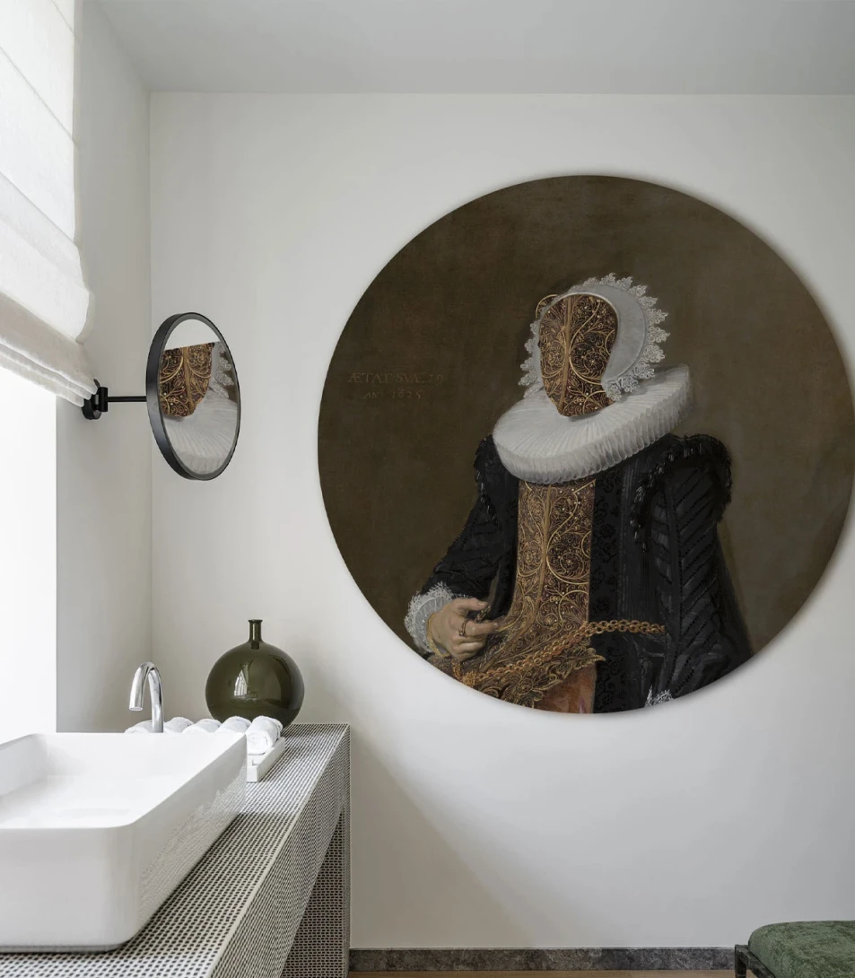 Wallcolors DOT-9276 Dots Baroque Lady- okrągły mural w abstrakcyjny portret