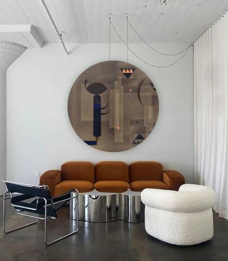 Wallcolors DOT-9275 Dots Gloomy Geometry - okrągły mural w abstrakcyjny portret