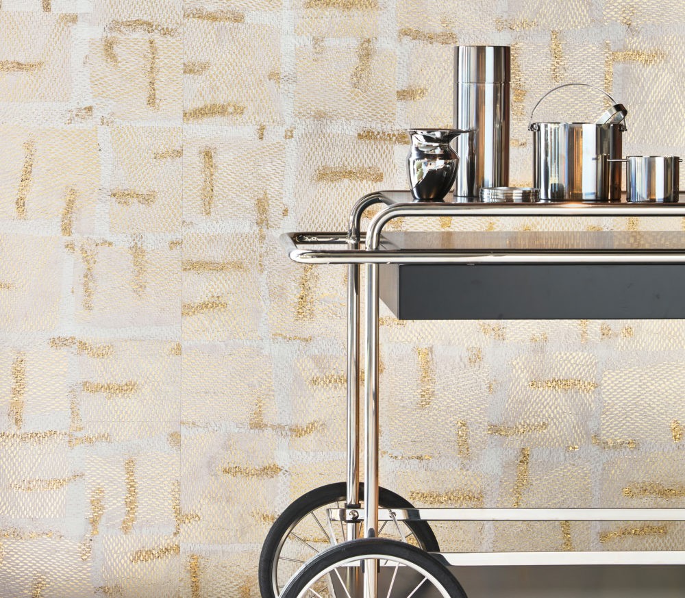 Omexco LAN252 Light at Night - tapeta geometryczna o metalicznym wykończeniu